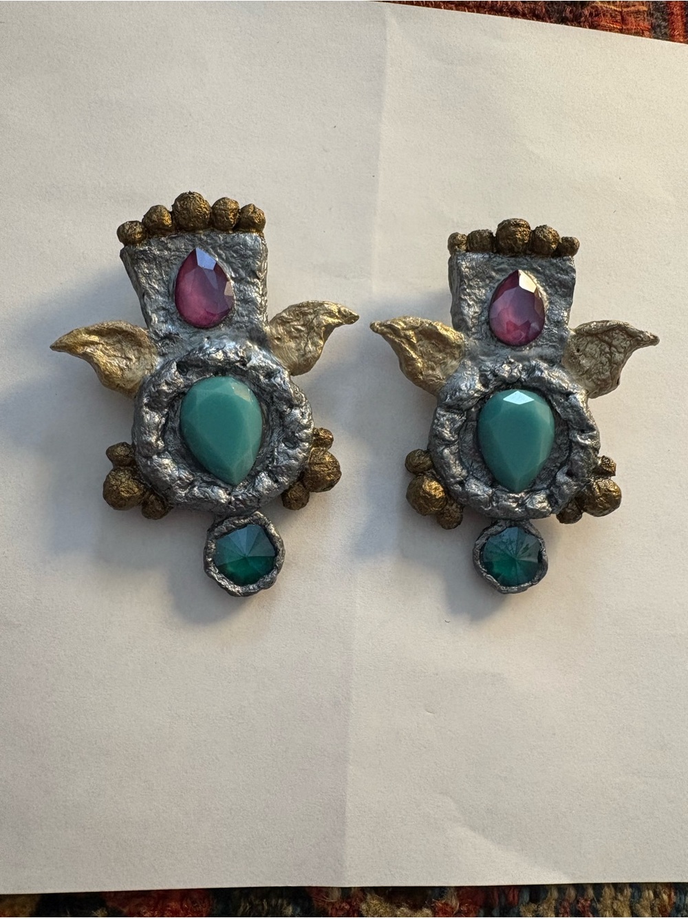Handcrafted Multicolor Teardrop Statement Earrings
